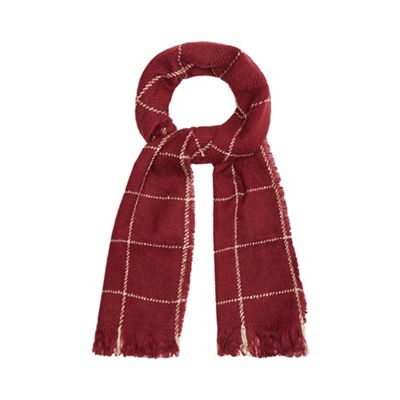 Dark red checked scarf